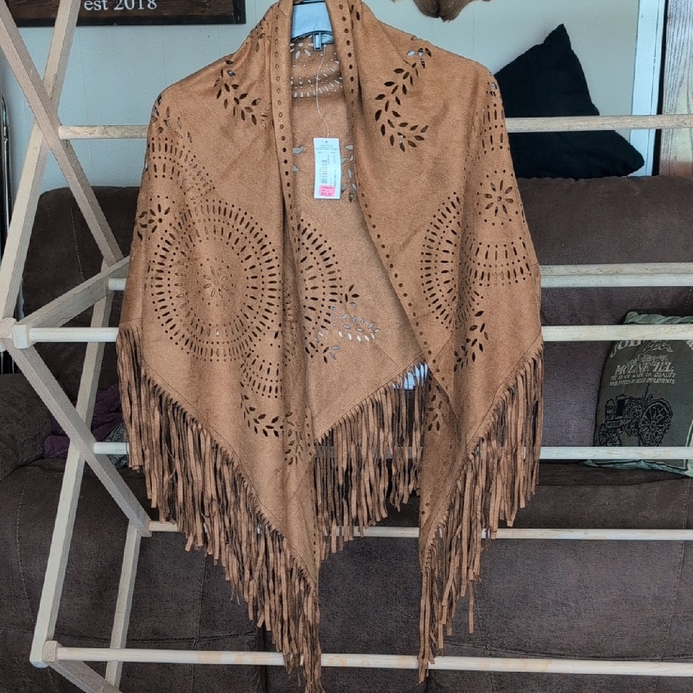 Mixit Brown Fringe Cardigan